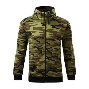 CAMO ZIPPER - Hanorac barbati, camuflaj verde