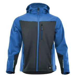 Comfort Plus - Jacheta softshell, rezistenta la vant, gri/albastru
