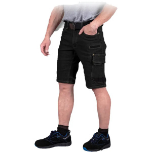 JEANS SHORT 303 Black - Pantaloni de lucru scurti tip blugi