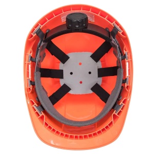 Casca de protectie ABS ventilata cu sistem de prindere in 4 puncte, portocaliu