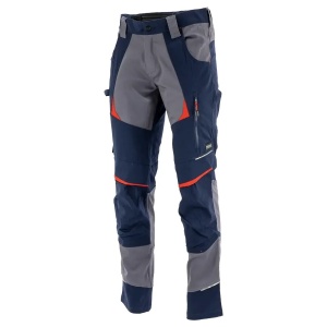 Sara Cottonflex - Pantaloni de lucru profesionali elastici din bumbac, gri/bleumarin