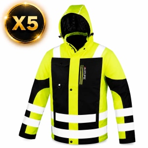 PACHET Eclipse Oxford - Geaca de protectie HI-VIS, imblanita, rezistenta la ploaie si vant - 5 bucati