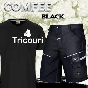 SET COMFEE BLACK - Pantaloni scurti + 4 tricouri