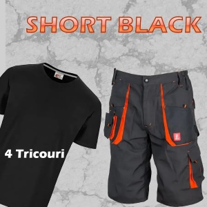 SET SHORT BLACK - Pantaloni scurti + 4 tricouri