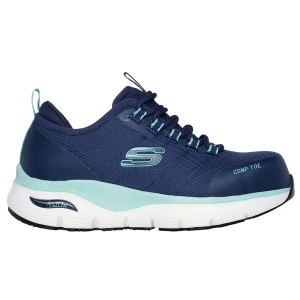 Skechers ARCH FIT SR Ebinal - Pantofi de protectie dama antiderapanti impermeabili, albastru, cu bombru compozit (S3, SR)