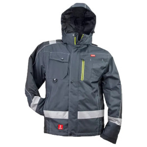 Grey 8369 - Geaca de protectie de iarna, imblanita, impermeabila, gri OUTLET