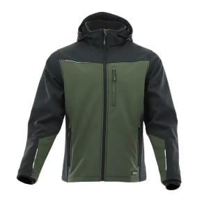 Jacheta softshell, rezistenta la vant, verde/negru