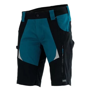 Sara Cottonflex - Pantaloni de lucru scurti albastru petrol/negru