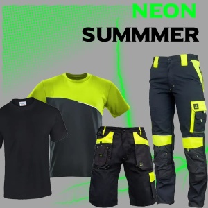 SET NEON SUMMER - Pantaloni talie + pantaloni scurti + 2 tricouri