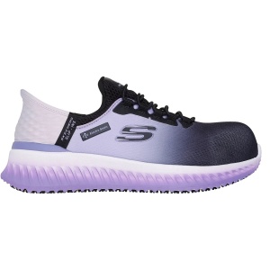 Skechers TILIDO - OMBRAY - Pantofi de protectie dama, cu bombru compozit, negru/mov (S1PL, SR, ESD)