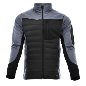 Comfort Plus Olive Hybrid - Hanorac de lucru cu fermoar si elemente reflectorizante, negru/gri