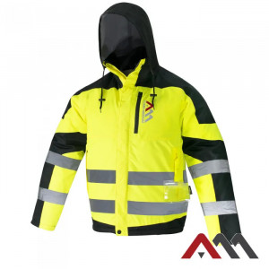 MEDIUM - Geaca de protectie de iarna reflectorizanta galbena impermeabila , vizibilitate ridicata si protectie in sezonul rece