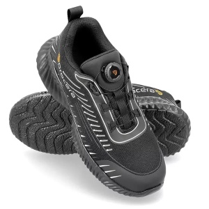Pantofi de lucru cu sistem de insiretare rapida, negru/gri (S1P, SRA)