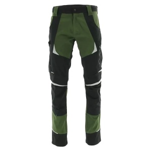 Sara Cottonflex -Pantaloni de lucru profesionali elastici din bumbac, verde/negru