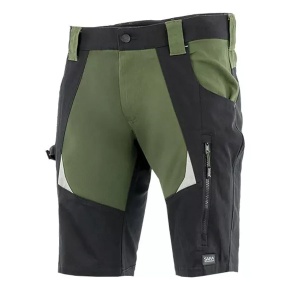 Sara Cottonflex - Pantaloni de lucru scurti verde/negru