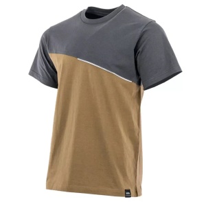 Brown Comfort - Tricou 100% bumbac, marou/gri
