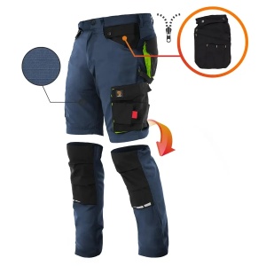 PCR ZEUS NAVY - Pantaloni de lucru RIP-STOP bleumarin - MULTIFUNCTIONAL, OUTLET, marimea 52