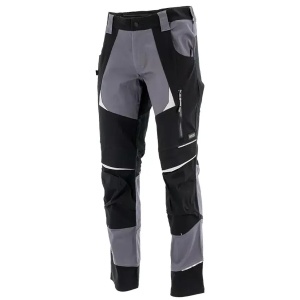 Sara Cottonflex -Pantaloni de lucru profesionali elastici din bumbac, gri/negru