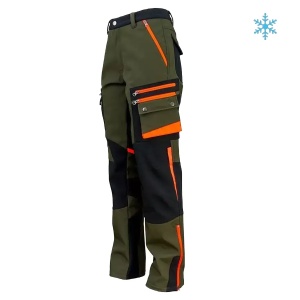 756 - Pantaloni de lucru imblaniti de iarna, material softshell, elastici