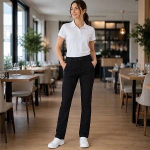 Eddie pantaloni chino de lucru pentru femei, confortabili si elastici, negri