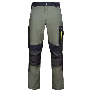 PCR ULTRATECH - Pantaloni de lucru RIP-STOP elastici, verde/negru