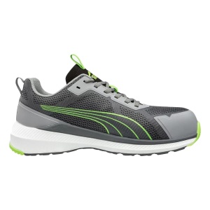 Puma Slide Grey/Green S1PS - Pantofi de protectie ESD, non-metalici (S1PS, ESD, FO, HRO, SR)
