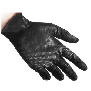 REFLEXX Full Grip N85B – Manusi nitril ranforsate, negre, 50 bucati/cutie
