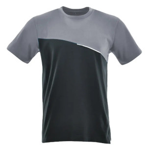 Sara Comfort Plus - Tricou 100% bumbac, albastru negru/gri