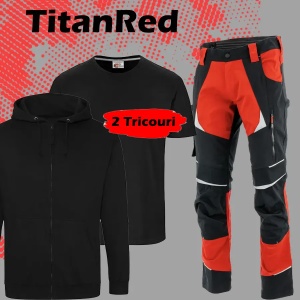 Set TitanRed - Pantaloni de protectie + hanorac + 2 tricouri