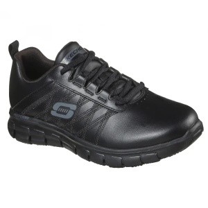 Skechers Work Relaxed Fit: Sure Track - Erath SR - Pantofi profesionali antiderapanti pentru femei (OB E FO SRC), negru