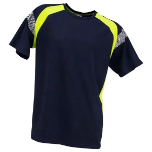964 - Tricou bleumarin cu elemente de inalta vizibilitate si benzi reflectorizante