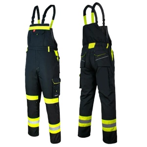 Classic-VIS - Salopete de lucru imblanite, galben NEON