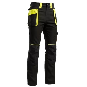 Polstar Solar - Pantaloni de lucru, negru/galben NEON