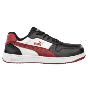 PUMA FRONTCOURT BLK/WHT/RED LOW - Pantofi de protectie, non-metalici (S3L, ESD, FO, HRO, SR)