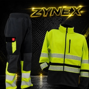Set ZYNEX - Pantaloni de lucru tip trening + jacheta fleece reflectorizanta