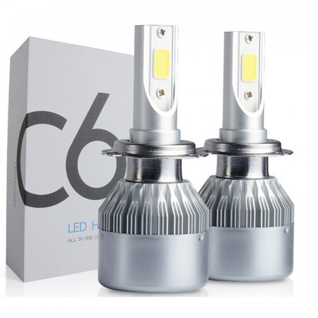 Set 2 becuri LED Auto, model C6, soclu H11, 6000K, 36W, 3500Lm , plug & play