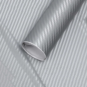 Folie colantare auto Carbon 3D - Argintiu (3m x 1,27m) - Img 1