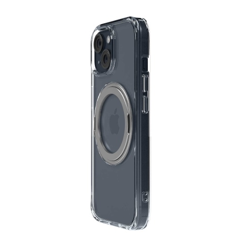 Husa iPhone 14 Plus, Clip-On Crystal Compatibil MagSafe, with 360 degree rotating stand, Transparent, disponibil pe thenx.net