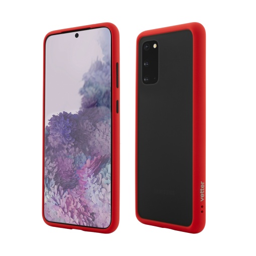 Husa Samsung Galaxy S20, Clip-On Hybrid, Shockproof Soft Edge and Rigid Matte Back Cover, Rosu