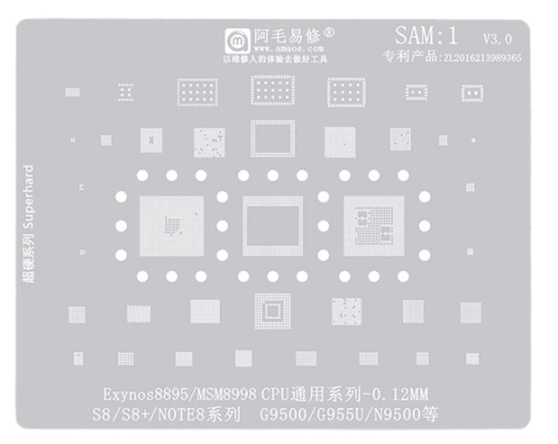 Sita BGA Amaoe SAM:1 - Samsung Galaxy S8, S8+, Note8 Exynos8895/MSM8998 CPU 0.1MM pentru Reparatii Profesionale