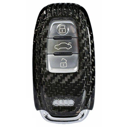 Husa Audi Key A1, A3, A4, Q5, Q7, made from Carbon, Glossy Black