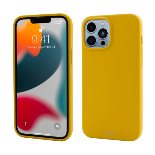 Husa iPhone 13 Pro, Clip-On Soft Touch Silk Series Mag Safe Compatible, Yellow