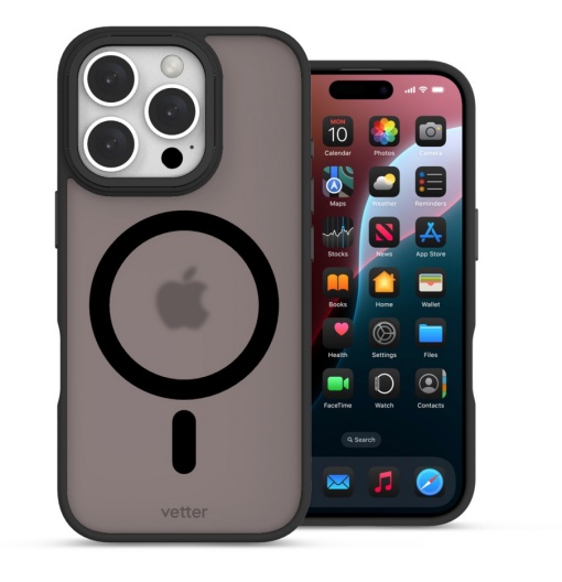 Husa iPhone 16 Pro, Clip-On Hybrid, Matt, Compatibil MagSafe, Negru