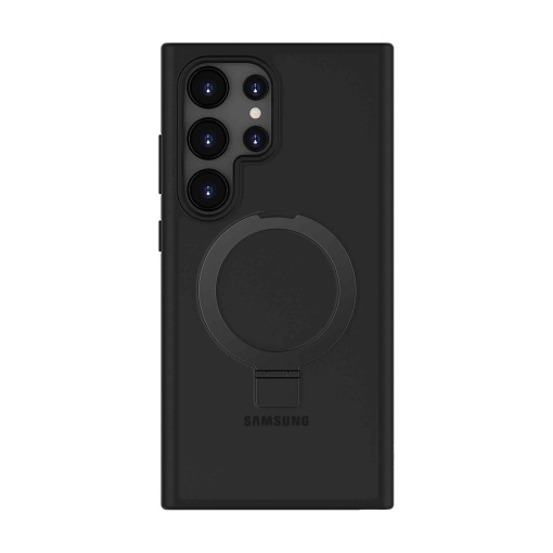 Husa Samsung Galaxy S24 Ultra Clip-On Hybrid, Matt, with MagSafe foldable Stand, Negru, compatibil cu Samsung, disponibil pe thenx.net