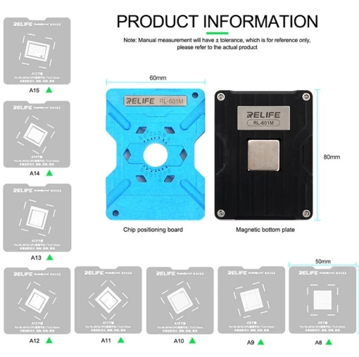 Relife RL-601M CPU iPhone Tinning Platform SET A8 to A15, disponibil pe thenx.net
