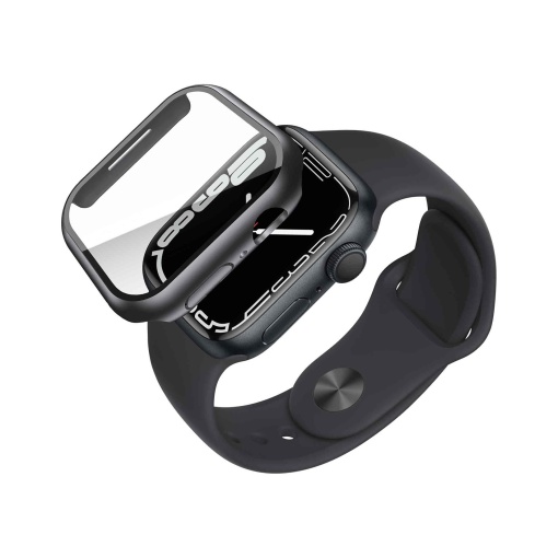 Husa invisiGUARD, All round protective Apple Watch 9, 8, 7, 6, 5, 4, 44/45mm, Negru