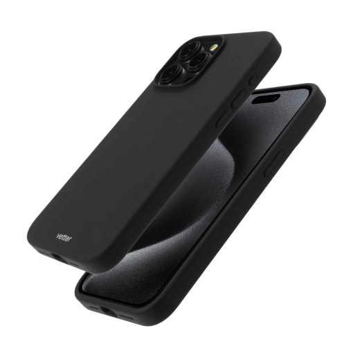 Husa iPhone 15 Pro Max, Clip-On Soft Touch Silk Series Mag Safe Compatible, Negru, disponibil pe thenx.net