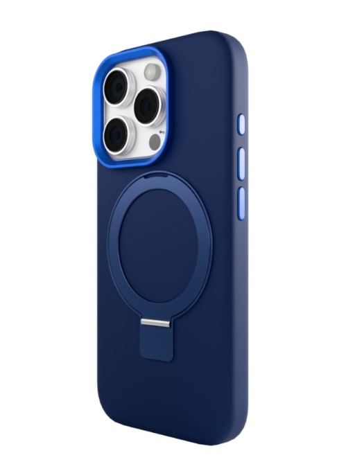 Huse iPhone 16 Pro Max, Clip-On Silk Series with foldable stand, Compatibil MagSafe, Blue - thenx.net_1