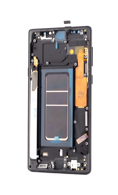 LCD Samsung Galaxy Note 9, N960, Negru + Rama, Small Glass - pentru înlocuirea ecranului, compatibil cu Samsung, disponibil pe thenx.net