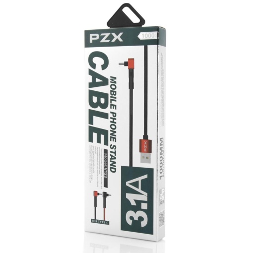 Cablu USB-C, PZX, USB-C, 3.1A, V123, 1m, Rosu